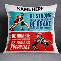 Personalized Wrestling Strong Brave Humble Pillow DB253 95O24 thumb 1