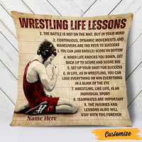 Personalized Wrestling Life Lessons Rectangle Pillow DB251 85O47 thumb 1
