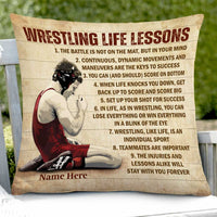 Personalized Wrestling Life Lessons Rectangle Pillow DB251 85O47 thumb 1