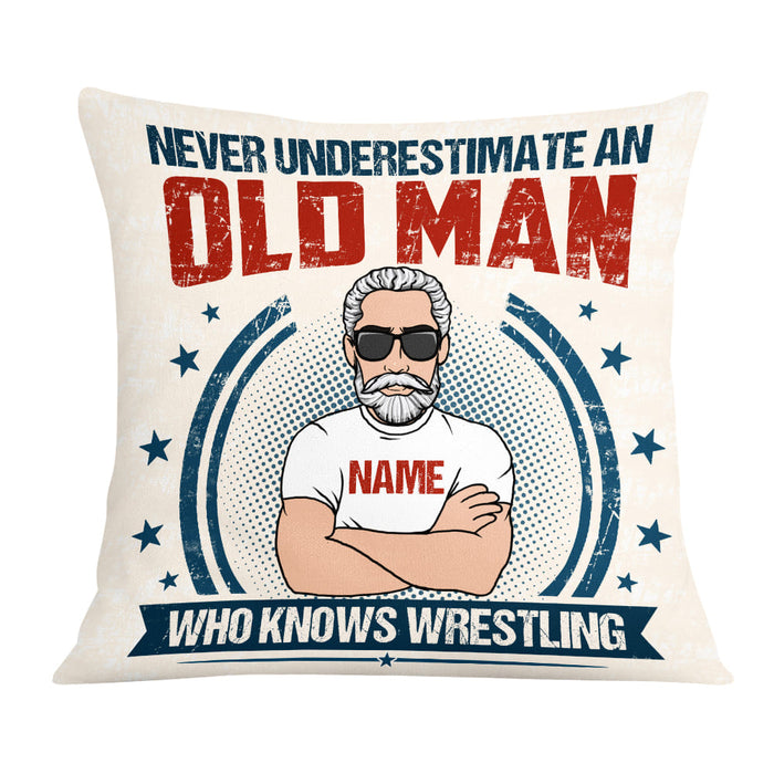 Personalized Wrestling Dad Grandpa Pillow DB255 87O57 1