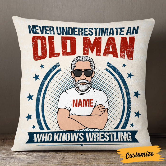 Personalized Wrestling Dad Grandpa Pillow DB255 87O57 1