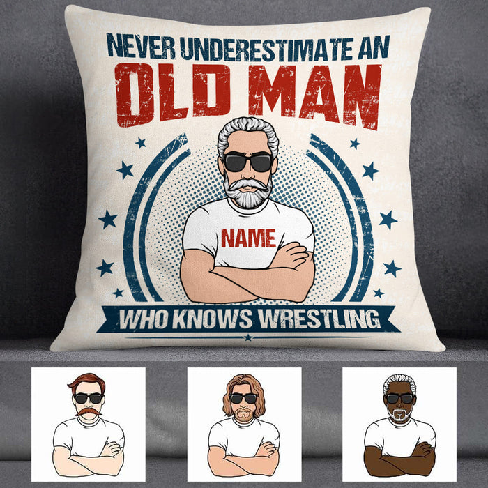 Personalized Wrestling Dad Grandpa Pillow DB255 87O57 1
