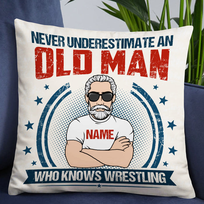 Personalized Wrestling Dad Grandpa Pillow DB255 87O57 1