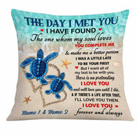 Personalized Turtle Couple The Day I Met You Pillow DB255 95O34 thumb 1