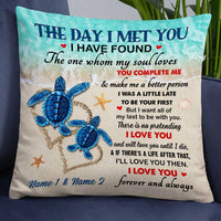 Personalized Turtle Couple The Day I Met You Pillow DB255 95O34 thumb 1