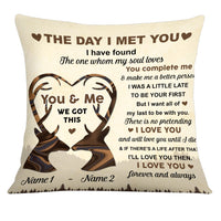 Personalized Deer Couple The Day I Met You Pillow DB258 95O25 thumb 1
