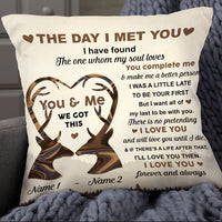 Personalized Deer Couple The Day I Met You Pillow DB258 95O25 thumb 1
