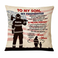 Personalized Firefighter Mom Grandma Dad Grandpa To Son Grandson Pillow DB273 95O47 thumb 1