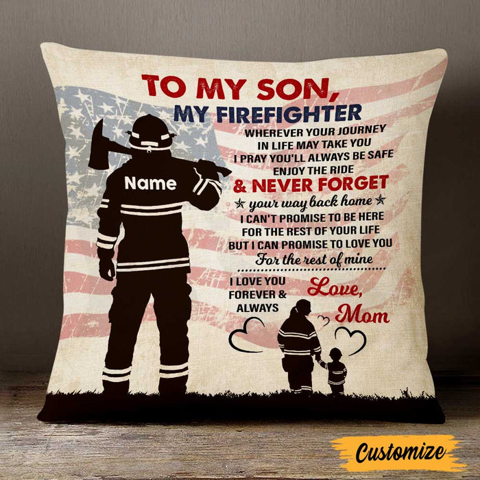 Personalized Firefighter Mom Grandma Dad Grandpa To Son Grandson Pillow DB273 95O47 1