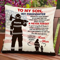 Personalized Firefighter Mom Grandma Dad Grandpa To Son Grandson Pillow DB273 95O47 thumb 1