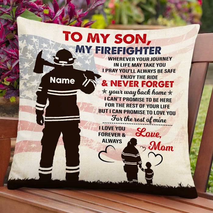Personalized Firefighter Mom Grandma Dad Grandpa To Son Grandson Pillow DB273 95O47 1