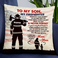 Personalized Firefighter Mom Grandma Dad Grandpa To Son Grandson Pillow DB273 95O47 thumb 1