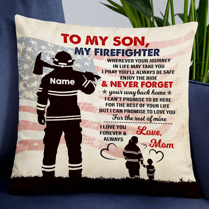 The Love Between Mother And Son Is Forever Photo Pillow