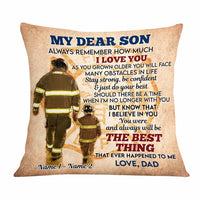 Personalized Firefighter Dad Grandpa To Son Grandson Pillow DB275 95O58 thumb 1