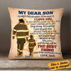 Personalized Firefighter Dad Grandpa To Son Grandson Pillow DB275 95O58 1