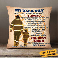 Personalized Firefighter Dad Grandpa To Son Grandson Pillow DB275 95O58 thumb 1