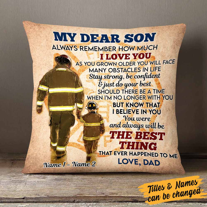 Personalized Firefighter Dad Grandpa To Son Grandson Pillow DB275 95O58 1