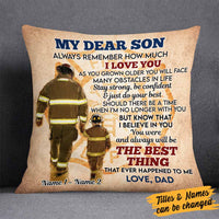 Personalized Firefighter Dad Grandpa To Son Grandson Pillow DB275 95O58 thumb 1