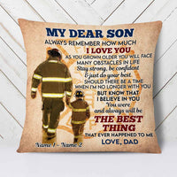 Personalized Firefighter Dad Grandpa To Son Grandson Pillow DB275 95O58 thumb 1