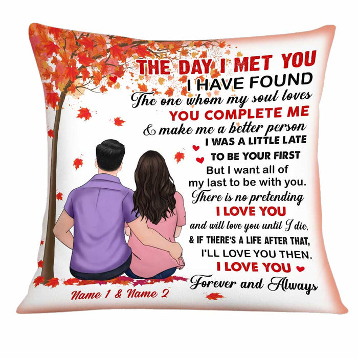 Personalized Couple The Day I Met You Pillow DB275 87O34 Famvibe