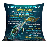 Personalized Turtle Couple The Day I Met You Pillow DB273 85O34 thumb 1
