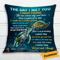 Personalized Turtle Couple The Day I Met You Pillow DB273 85O34 thumb 1
