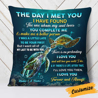 Personalized Turtle Couple The Day I Met You Pillow DB273 85O34 thumb 1