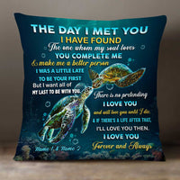 Personalized Turtle Couple The Day I Met You Pillow DB273 85O34 thumb 1