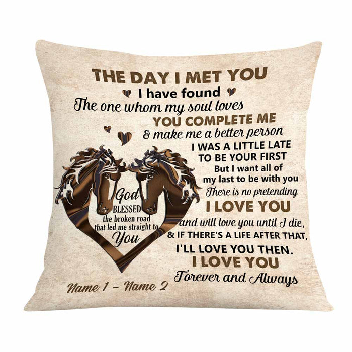 Personalized Couple The Day Horse Pillow DB273 26O58 1