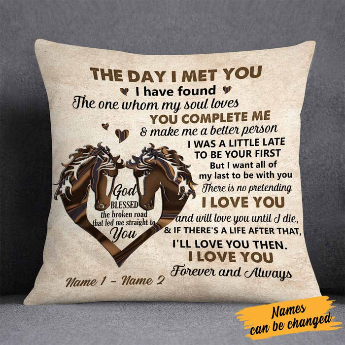 Personalized Couple The Day Horse Pillow DB273 26O58 1