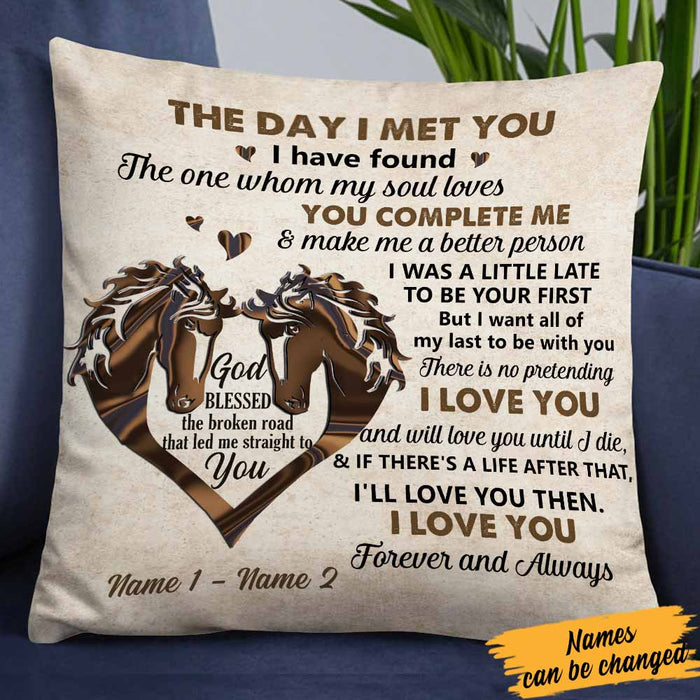 Personalized Couple The Day Horse Pillow DB273 26O58 1