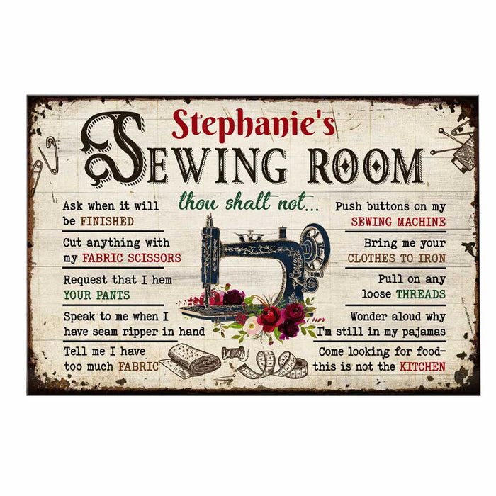 Personalized Sewing Room Rules Poster DB149 81O47 1