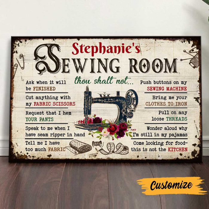 Personalized Sewing Room Rules Poster DB149 81O47 1