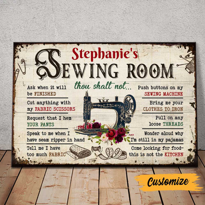 Personalized Sewing Room Rules Poster DB149 81O47 1