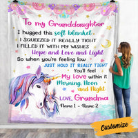 Personalized Daughter Granddaughter Unicorn Blanket DB91 81O36 thumb 1