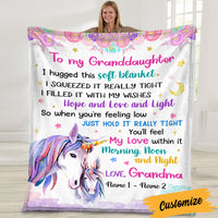 Personalized Daughter Granddaughter Unicorn Blanket DB91 81O36 thumb 1