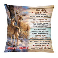 Personalized Couple The Day Deer Pillow DB272 23O53 thumb 1