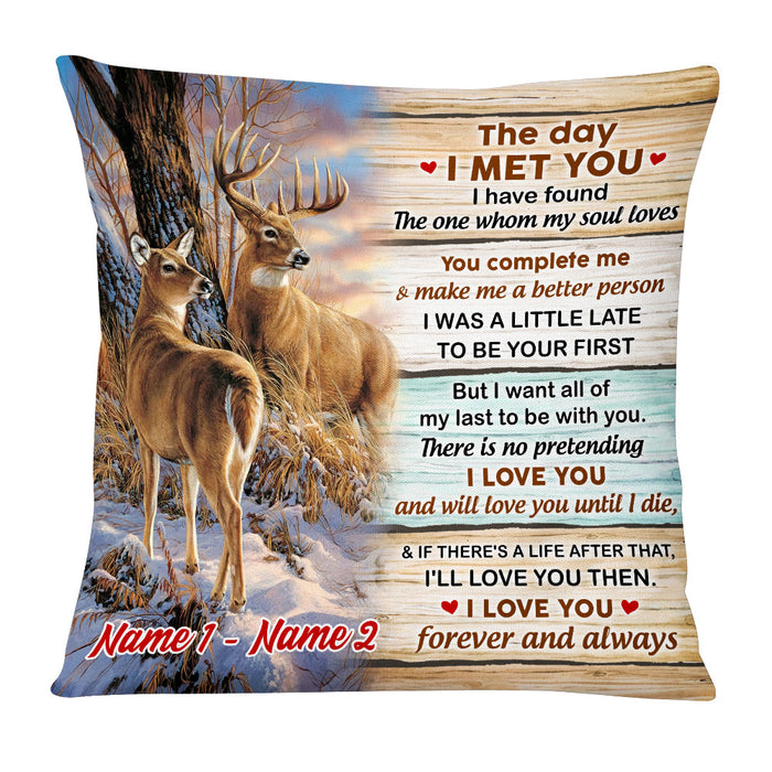 Personalized Couple The Day Deer Pillow DB272 23O53 1