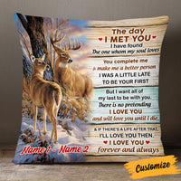 Personalized Couple The Day Deer Pillow DB272 23O53 thumb 1