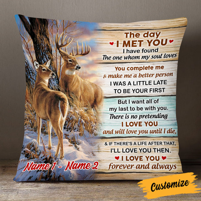 Personalized Couple The Day Deer Pillow DB272 23O53 1