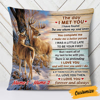 Personalized Couple The Day Deer Pillow DB272 23O53 thumb 1