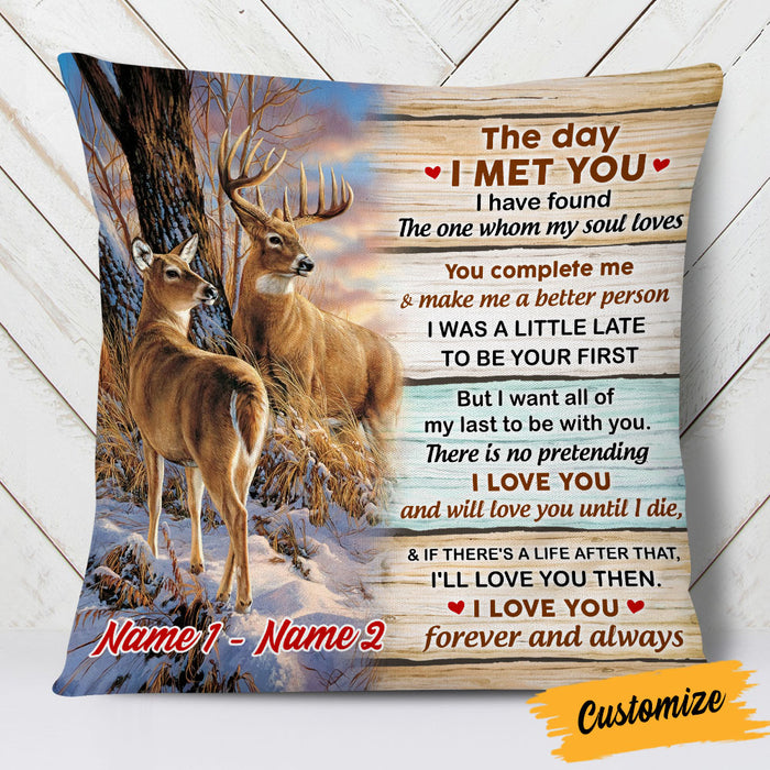 Personalized Couple The Day Deer Pillow DB272 23O53 1