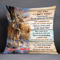 Personalized Couple The Day Deer Pillow DB272 23O53 thumb 1