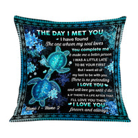 Personalized Couple The Day Turtle Pillow DB271 23O57 thumb 1