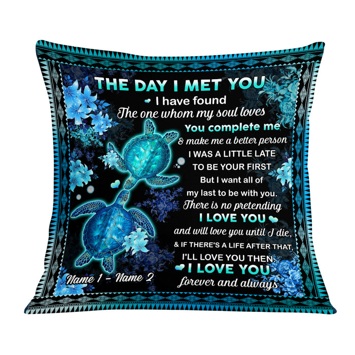 Personalized Couple The Day Turtle Pillow DB271 23O57 1