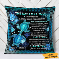 Personalized Couple The Day Turtle Pillow DB271 23O57 thumb 1