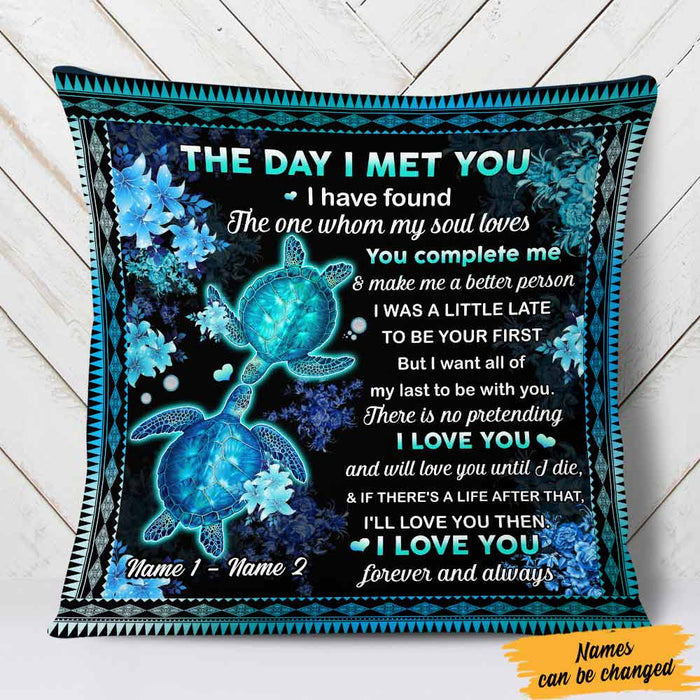 Personalized Couple The Day Turtle Pillow DB271 23O57 1