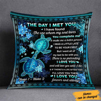 Personalized Couple The Day Turtle Pillow DB271 23O57 thumb 1