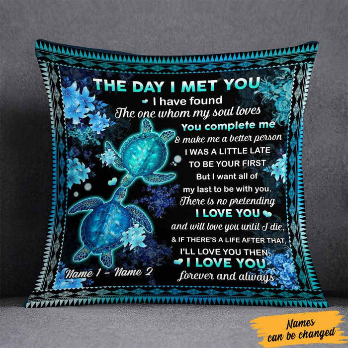Personalized Couple The Day Turtle Pillow DB271 23O57 1