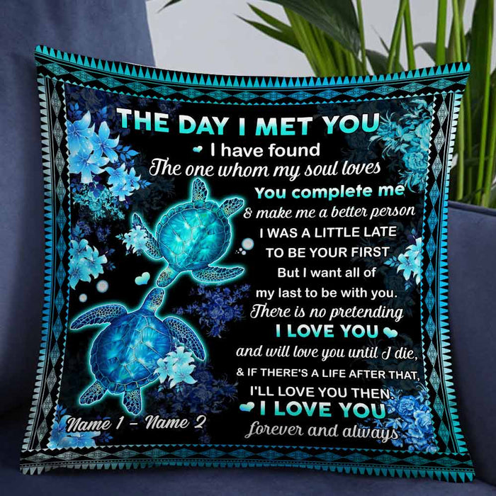 Personalized Couple The Day Turtle Pillow DB271 23O57 1